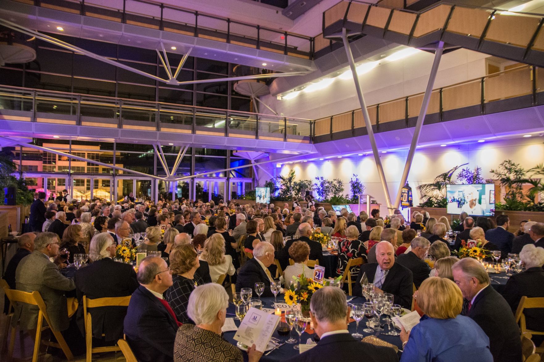 View of the dining area with guests